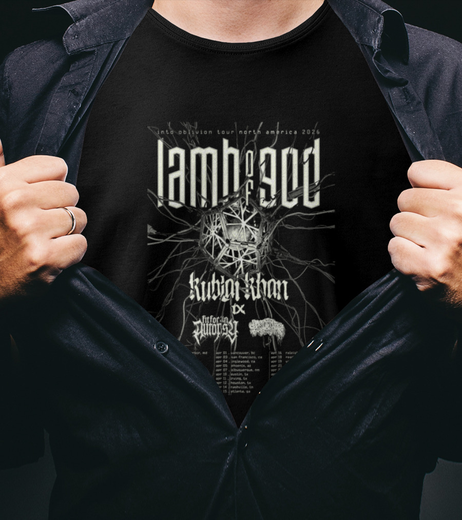 Sanguisugabogg Lamb Of God North America Tour 2026 Concert Dates T-Shirt