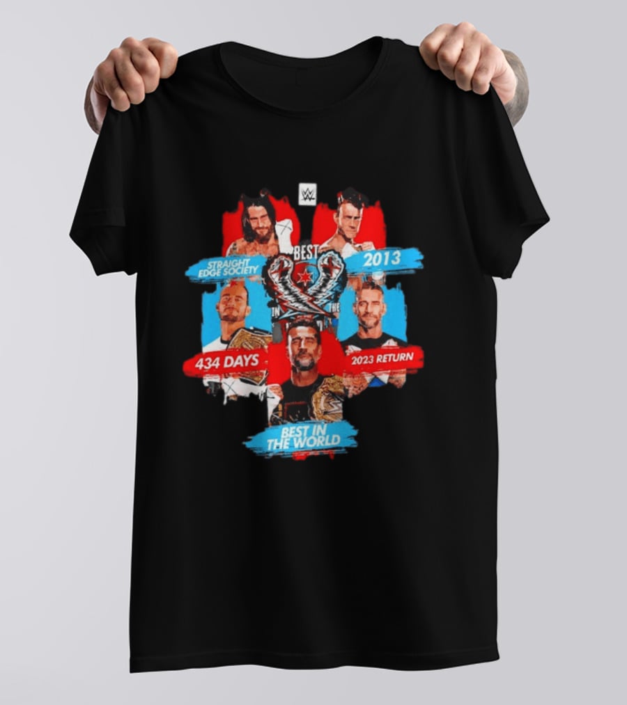 Straight Edge Society CM Punk Best In The World 434 Days 2013 WWE Return 2023 T-Shirt
