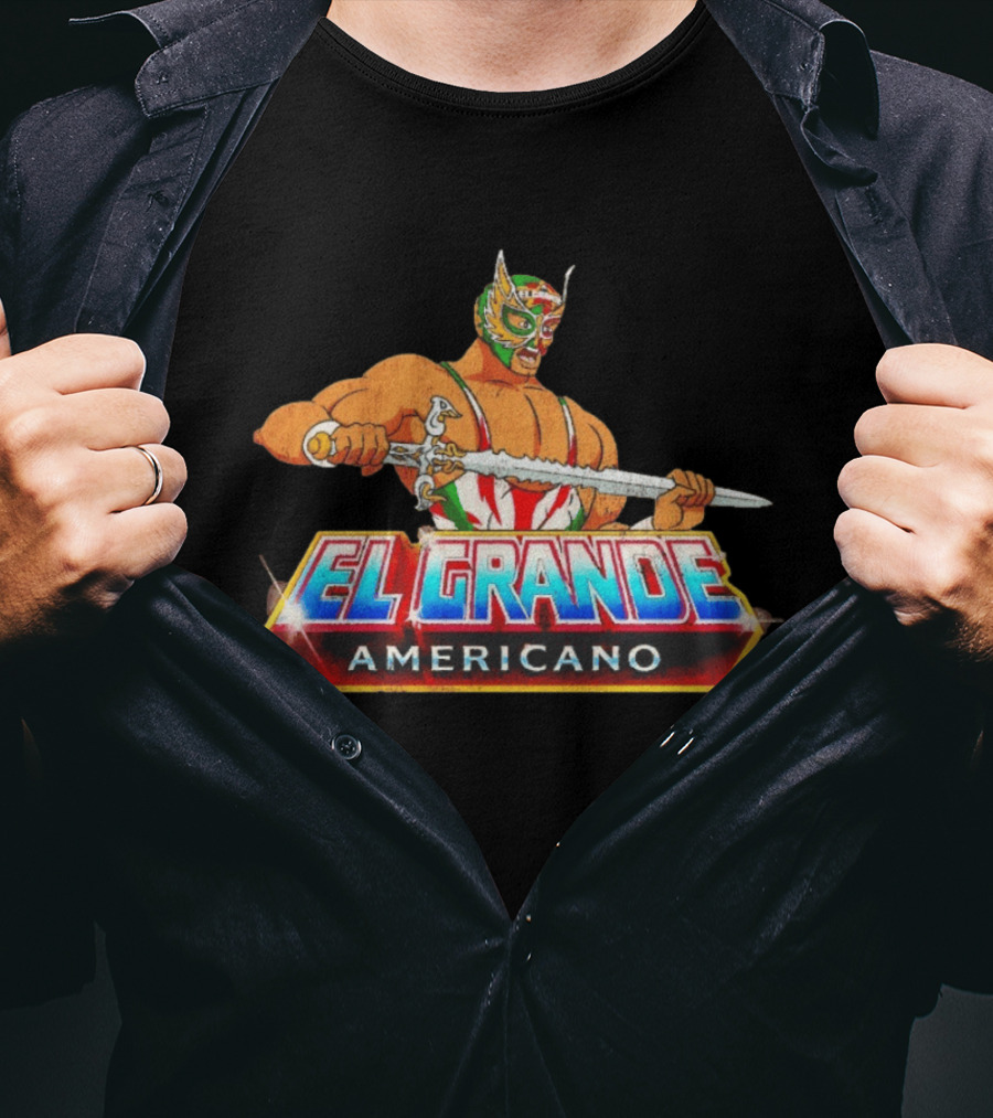 El Grande Americano Luchador King Of Kings Masked Wrestler With Sword T-Shirt