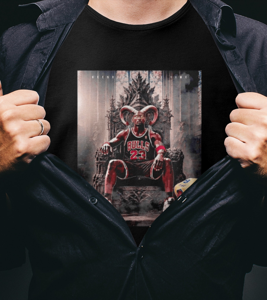 GOAT Michael Jordan Number 23 Chicago Bulls Legendary Throne T-Shirt
