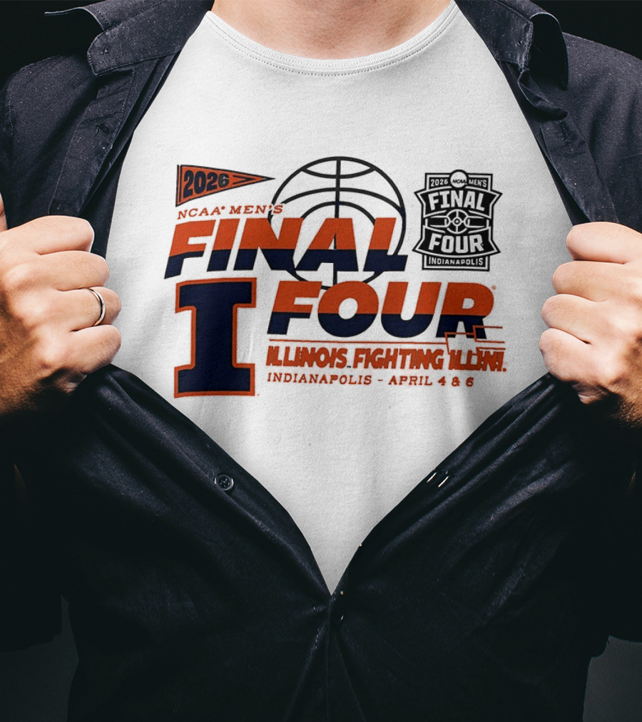2026 NCAA Men's Final Four Illinois Fighting Illini Indianapolis April 4 & 6 T-Shirt