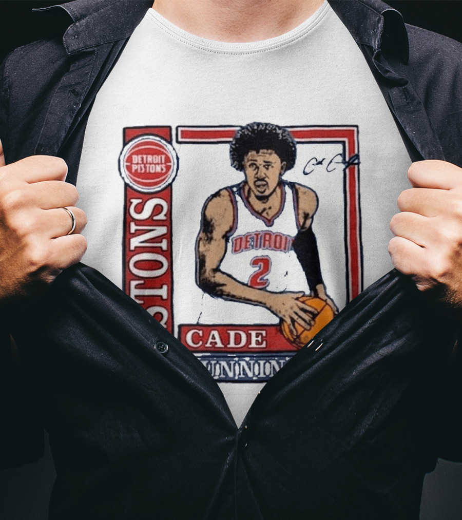 Detroit Pistons Cade Cunningham Basketball Number 2 T-Shirt