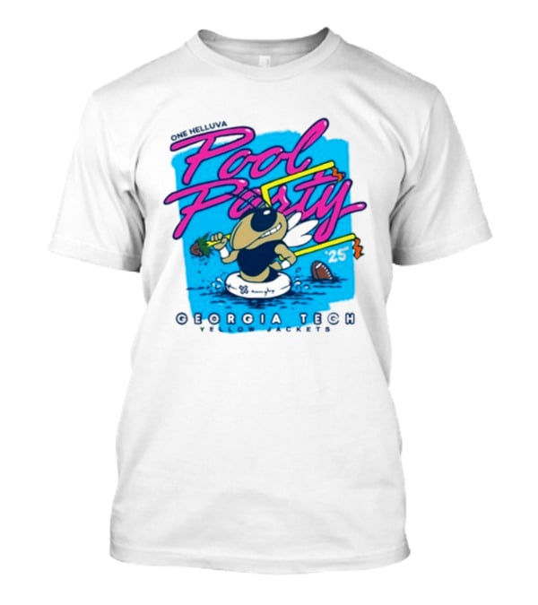 Georgia Tech Yellow Jackets Pool Party Buzz Drinking Summer Vibes T-Shirt