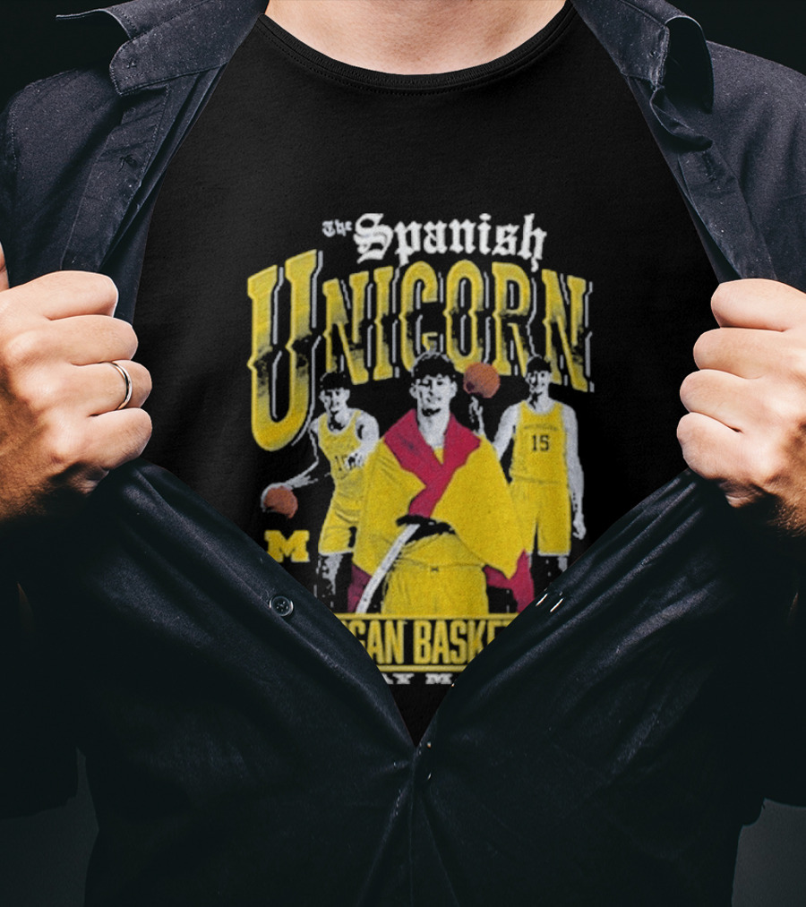 Spanish Unicorn Michigan Basketball Aday Mara Players With Basketball T-Shirt