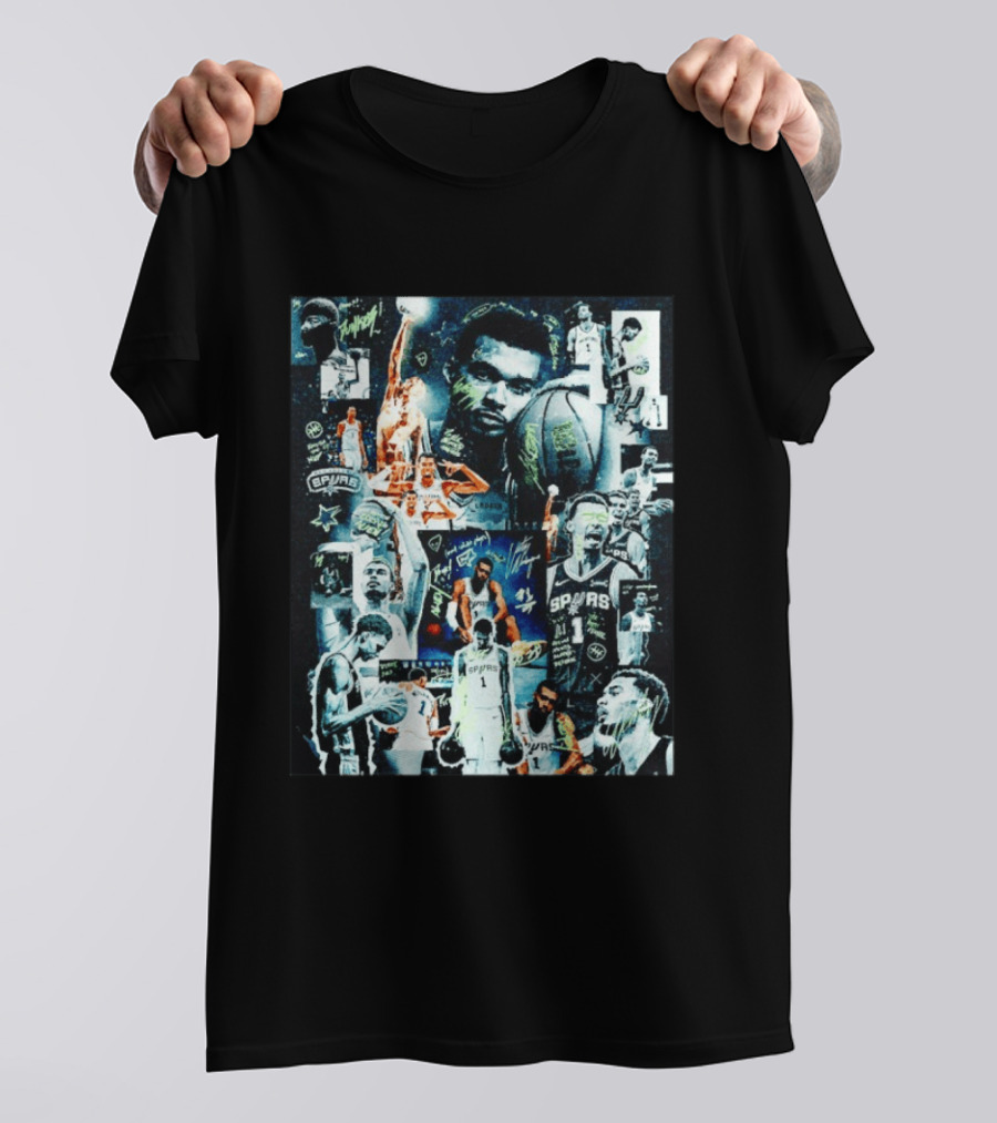 MVP Victor Wembanyama San Antonio Spurs NBA Collage Signature Edition T-Shirt