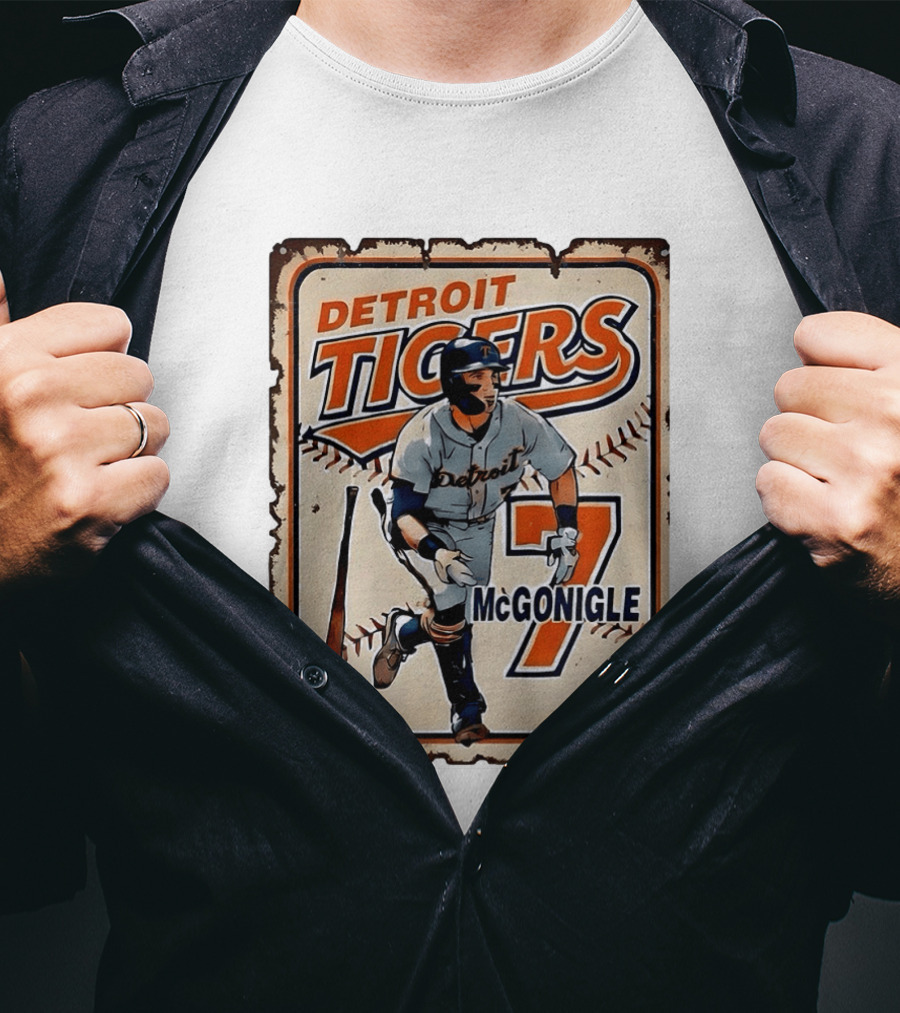 Detroit Tigers Baseball McGonigle Number 7 T-Shirt
