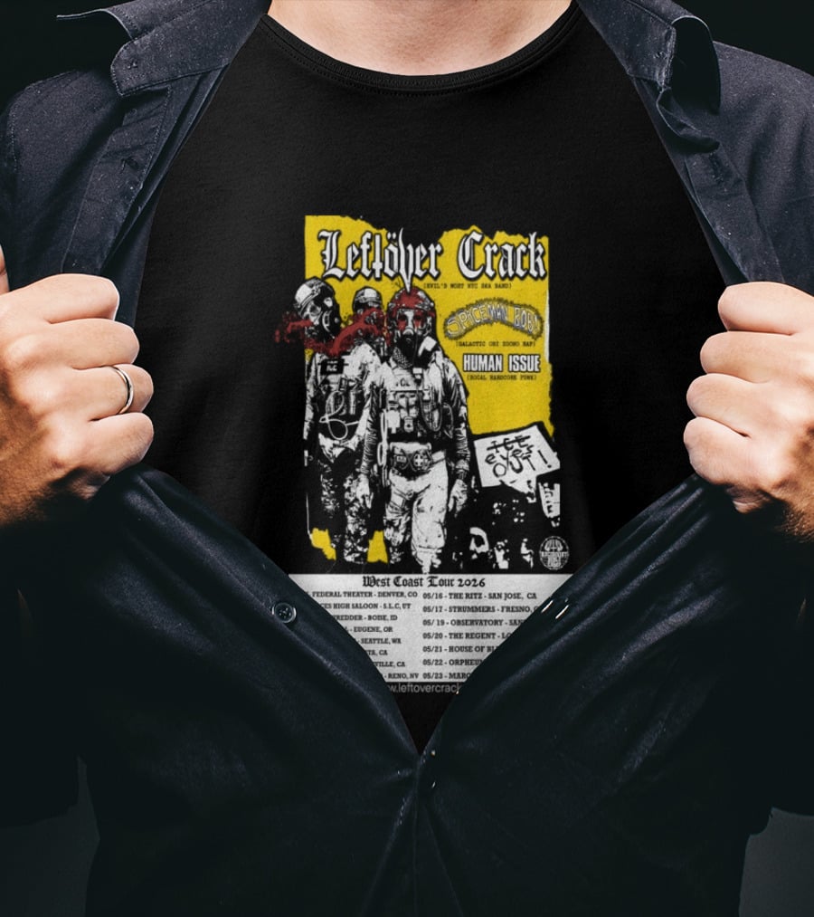 Leftover Crack West Coast 2026 Shows Vintage Punk Rock Tour Dates T-Shirt