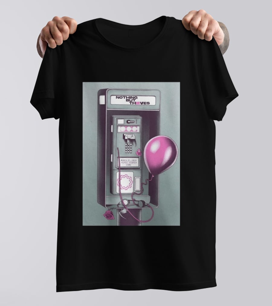 Nothing But Thieves March 31 2026 Mexico City Pepsi Center Concert Phone Booth Balloon Roses T-Shirt