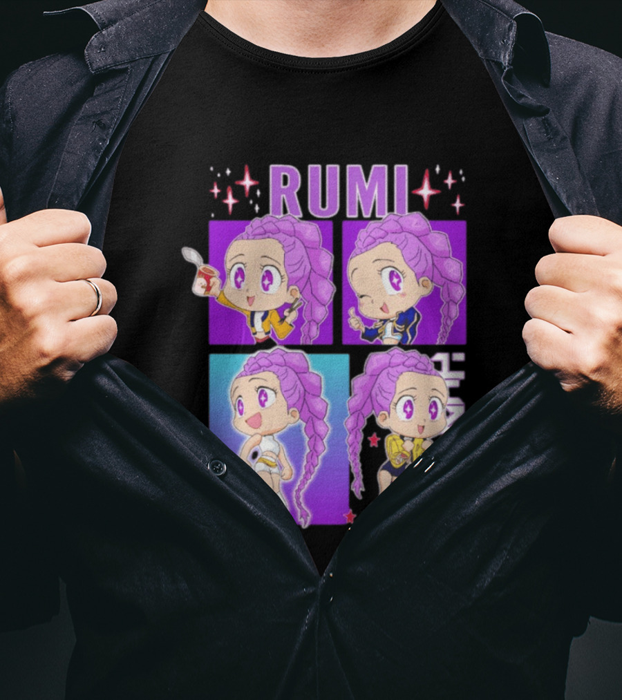 Rumi Kpop Huntrx Demon Hunters Cute Chibi Characters T-Shirt