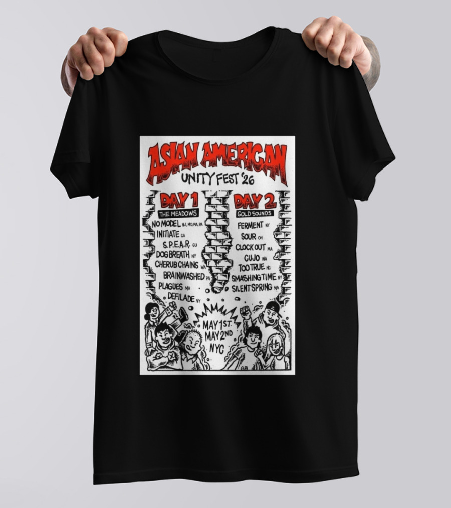 Asian American Unity Fest 2026 NYC May 1st 2nd The Meadows Gold Sounds Music Lineup T-Shirt