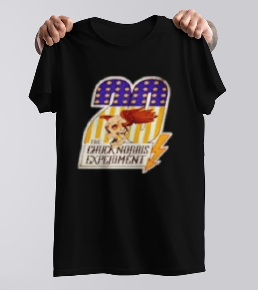 The Chuck Norris Experiment 20 Lightning Bolt Stars And Stripes Skull T-Shirt