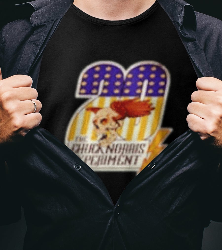 The Chuck Norris Experiment 20 Lightning Bolt Stars And Stripes Skull T-Shirt