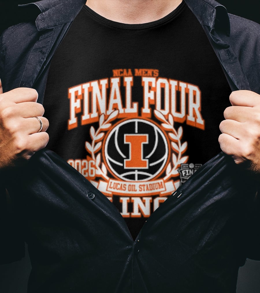 Illinois Illini Final Four 2026 Lucas Oil Stadium Basketball T-Shirt
