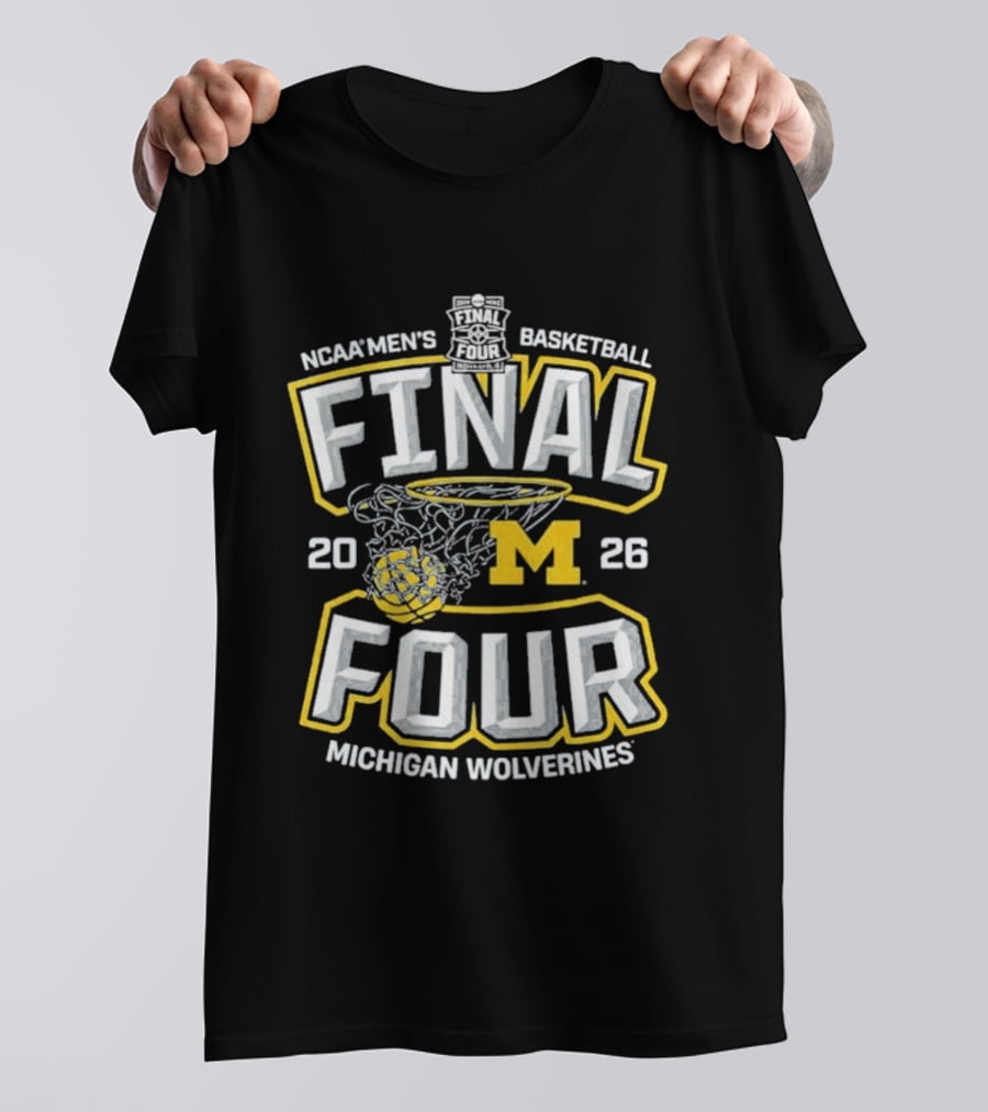 NCAA Men's Basketball Final Four 2026 Michigan Wolverines T-Shirt