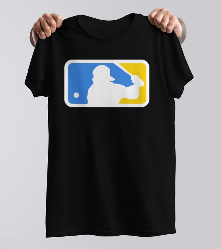 MLB The Kid Batter Silhouette Blue Yellow T-Shirt