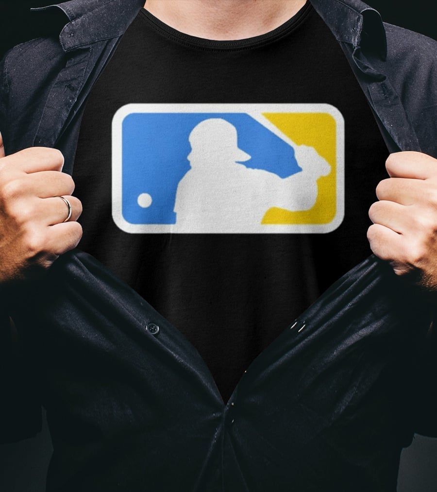 MLB The Kid Batter Silhouette Blue Yellow T-Shirt
