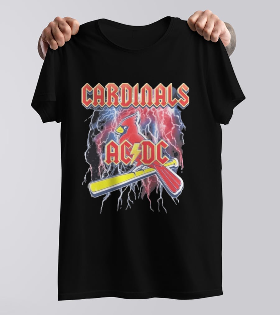 Cardinals AC DC Lightning Bat Baseball T-Shirt