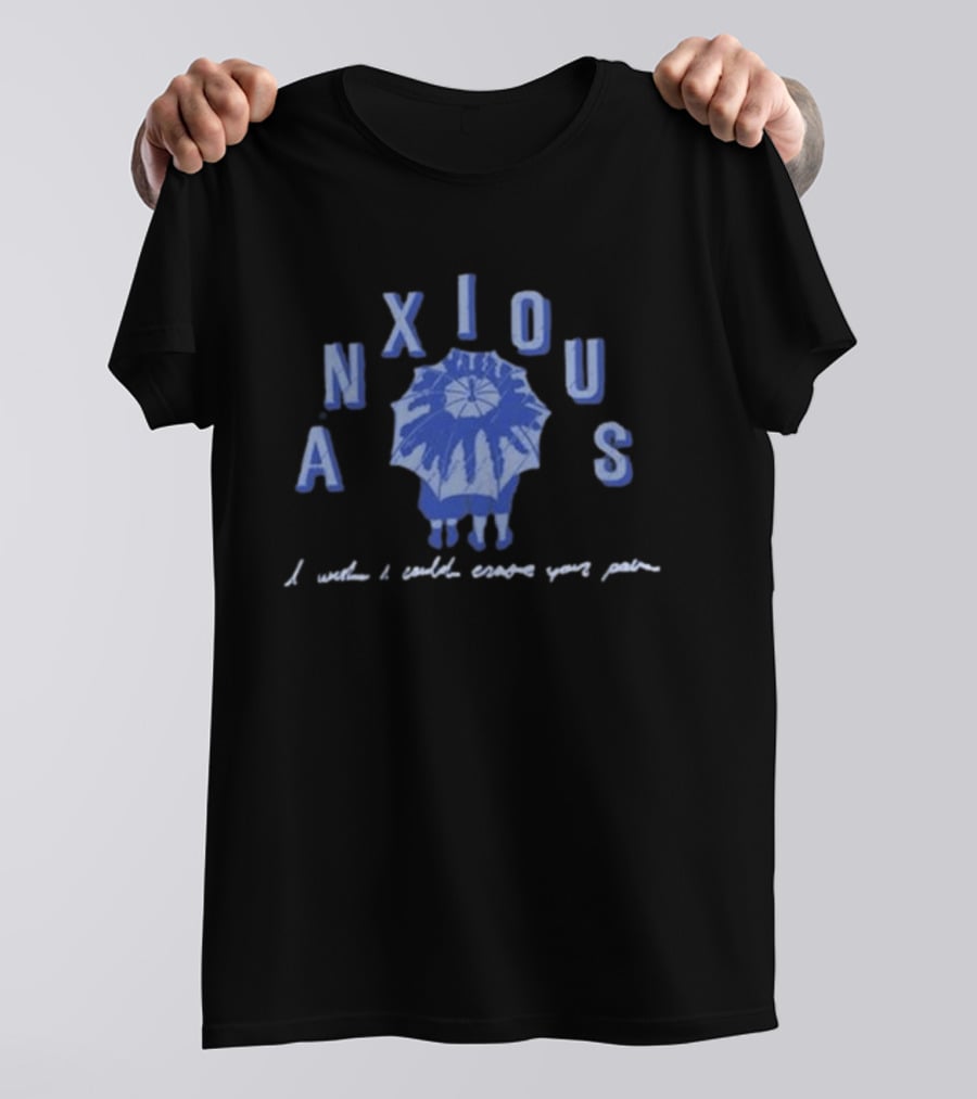 Anxious Umbrella Blue Tie Dye Wish Escape Pain T-Shirt