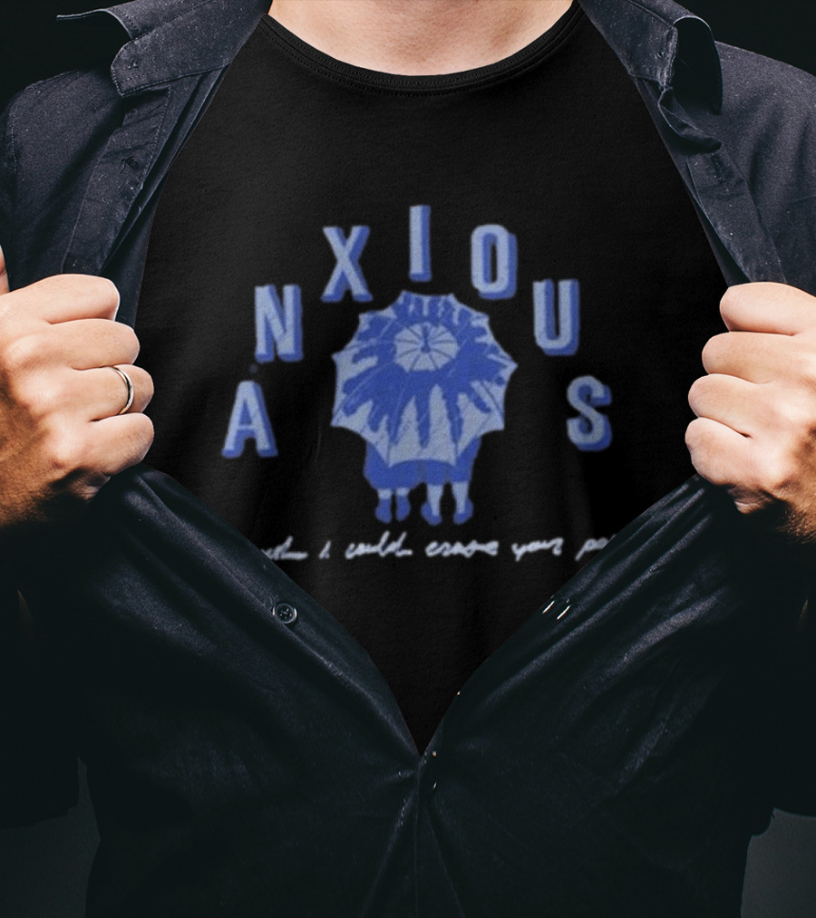 Anxious Umbrella Blue Tie Dye Wish Escape Pain T-Shirt