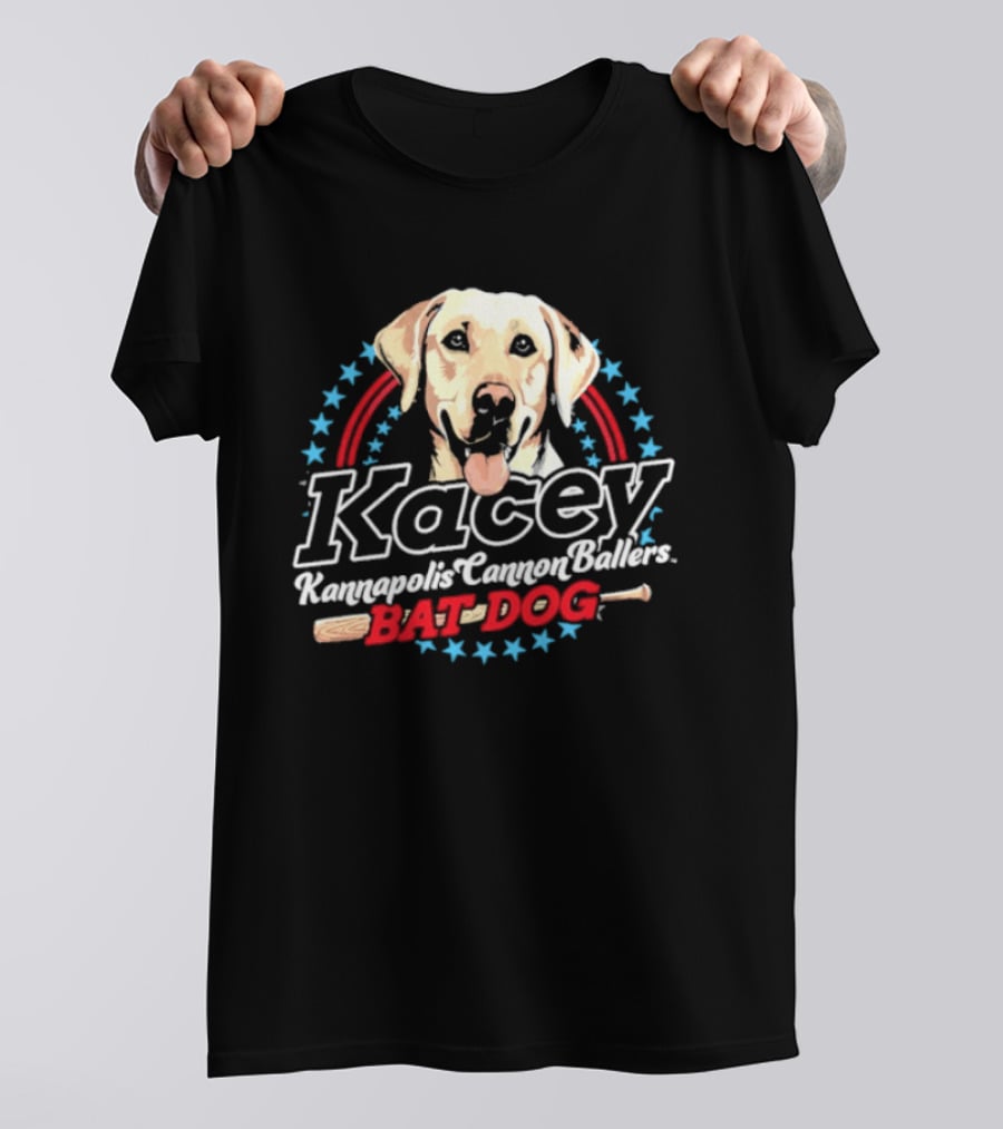 Kacey Kannapolis Cannon Ballers Bat Dog Baseball T-Shirt