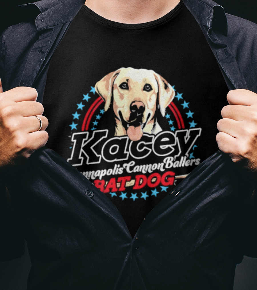 Kacey Kannapolis Cannon Ballers Bat Dog Baseball T-Shirt
