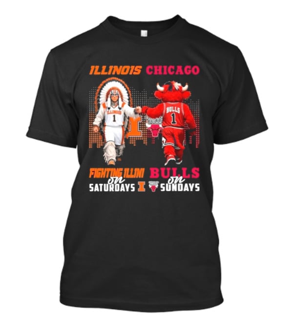Illinois Fighting Illini On Saturdays Chicago Bulls On Sundays T-Shirt