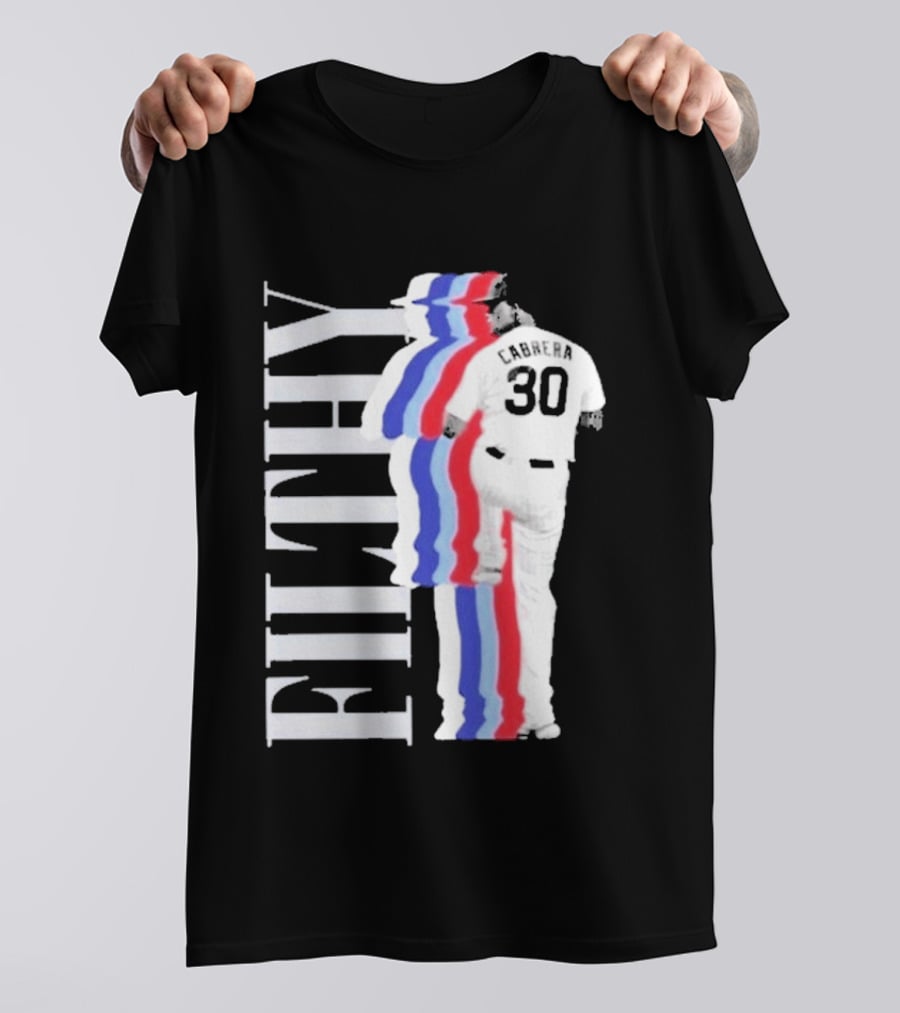 Obvious Edward Cabrera Filthy 30 Red Blue Streak Baseball T-Shirt