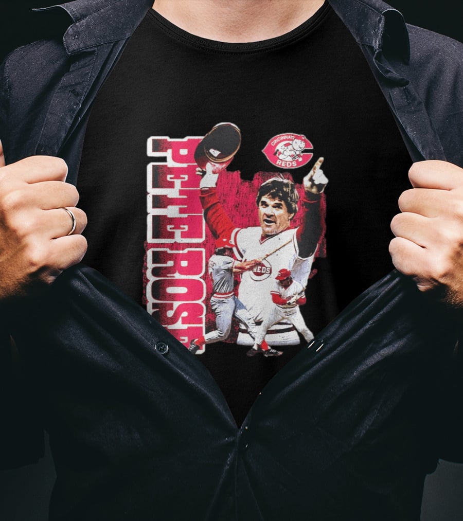 Pete Rose Cincinnati Reds Cooperstown Collection Players T-Shirt