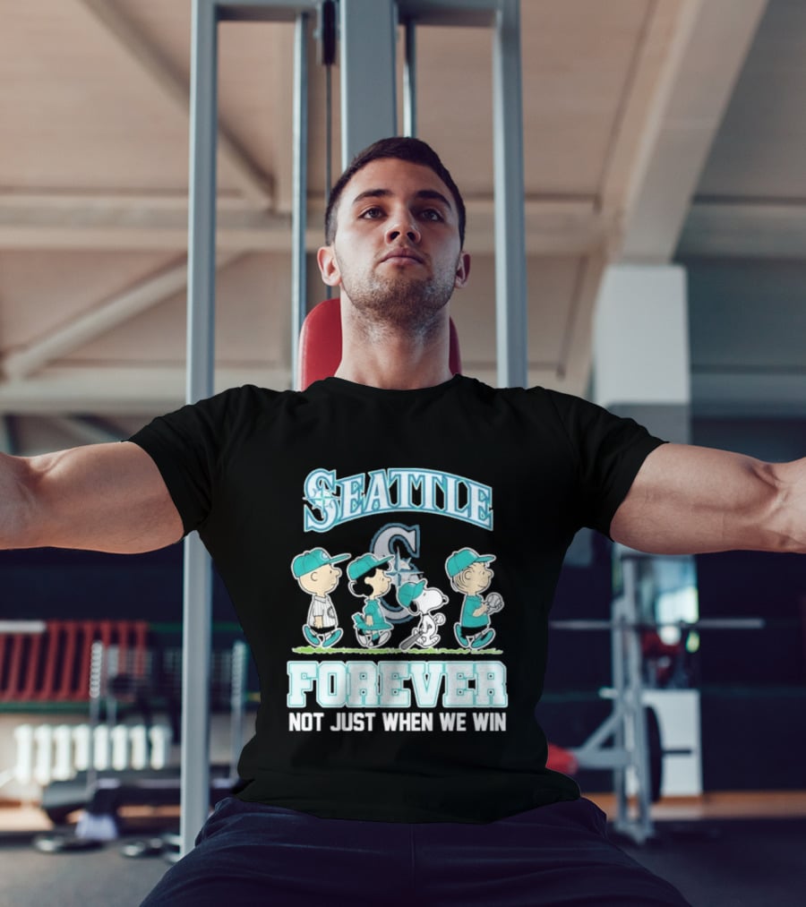 Seattle Mariners Peanuts Characters Forever Not Just When We Win T-Shirt