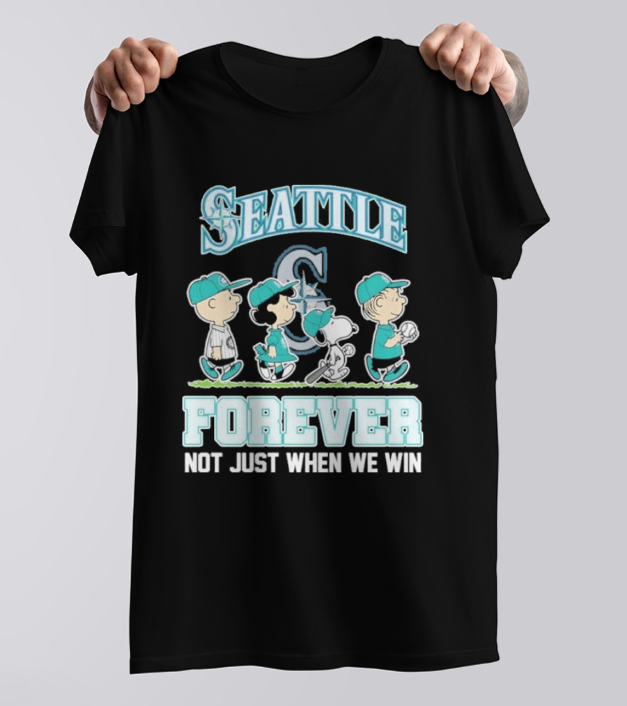 Seattle Mariners Peanuts Characters Forever Not Just When We Win T-Shirt