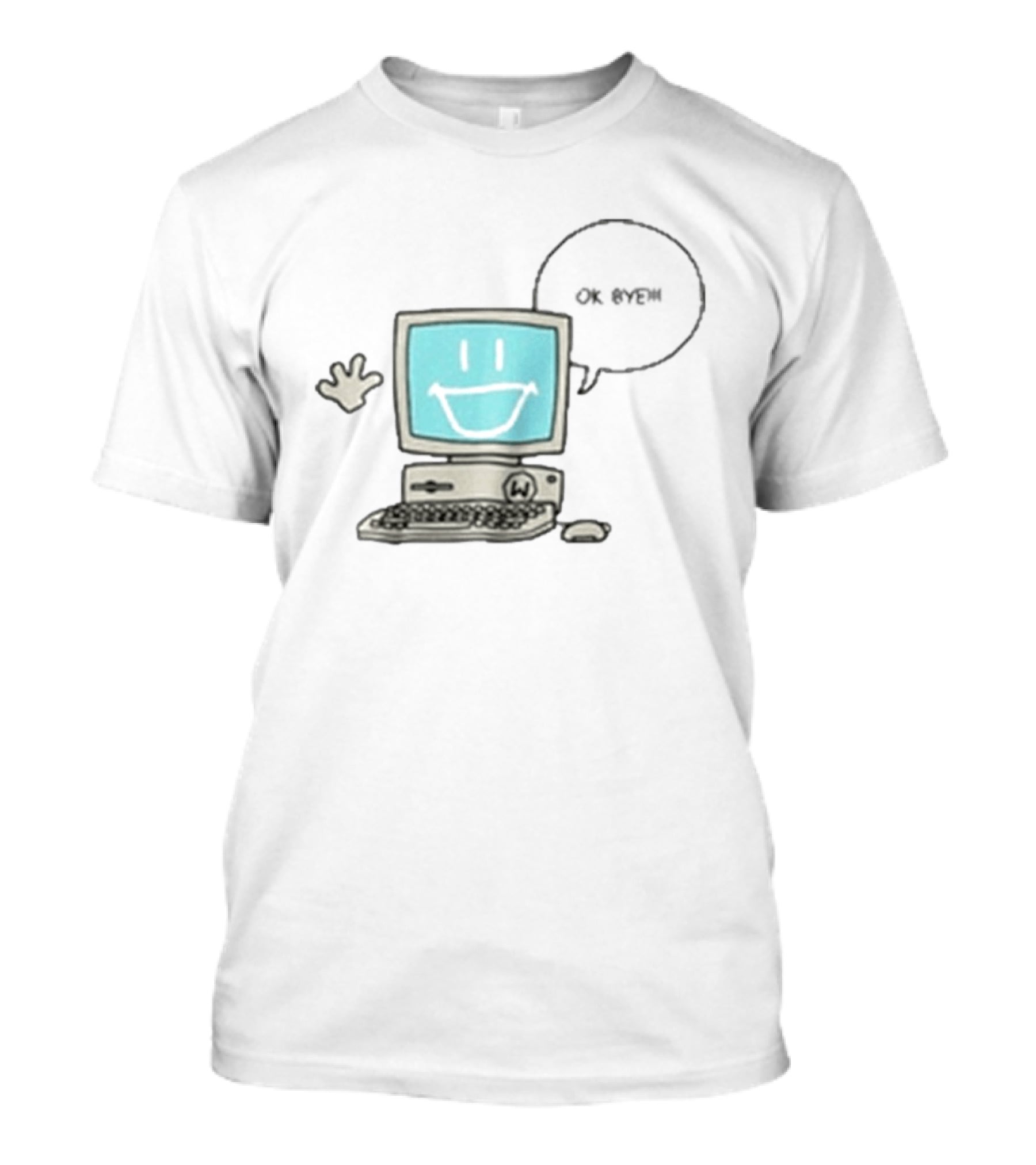 Windscribe Ok Bye Smiling Computer Icon With Speech Bubble T-Shirt