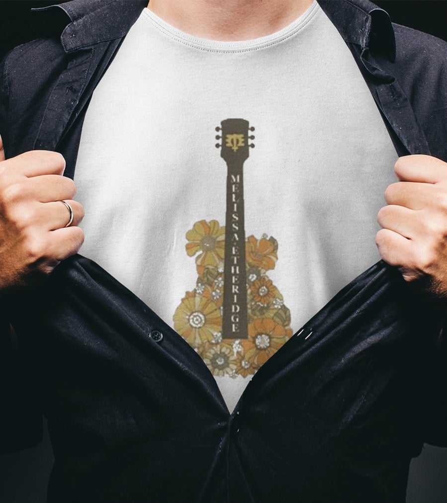 Melissa Etheridge Floral Guitar Art With Flowers T-Shirt