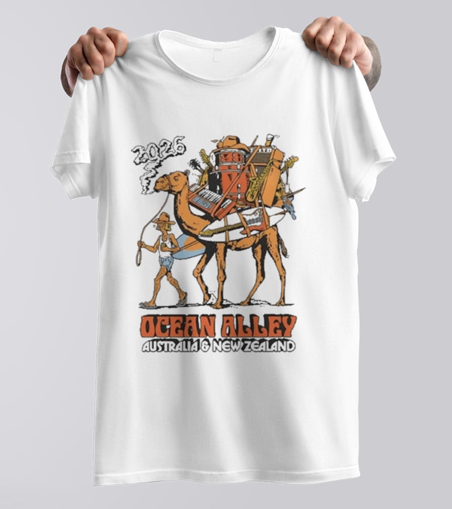 Ocean Alley 2026 Australia New Zealand Tour Camel T-Shirt