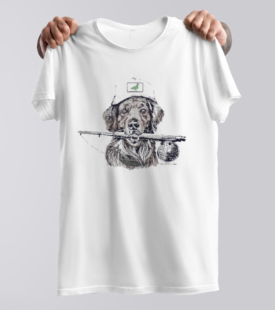 Shades Sunglasses Fishing Buddy Dog Pilot Hat T-Shirt