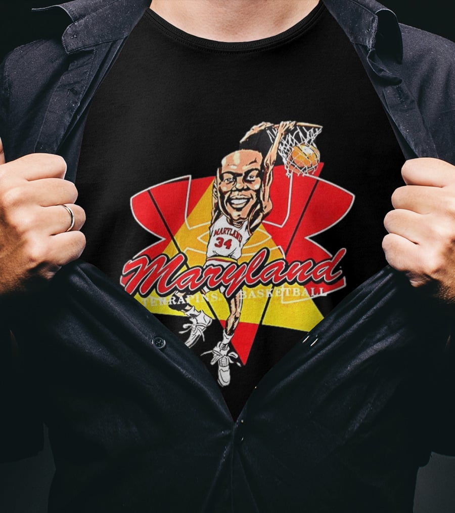 Len Bias Maryland Terrapins Mens Basketball Player Caricature T-Shirt