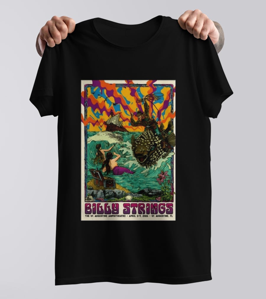 Billy Strings St. Augustine Amphitheatre April 2 4 2026 Psychedelic T-Shirt