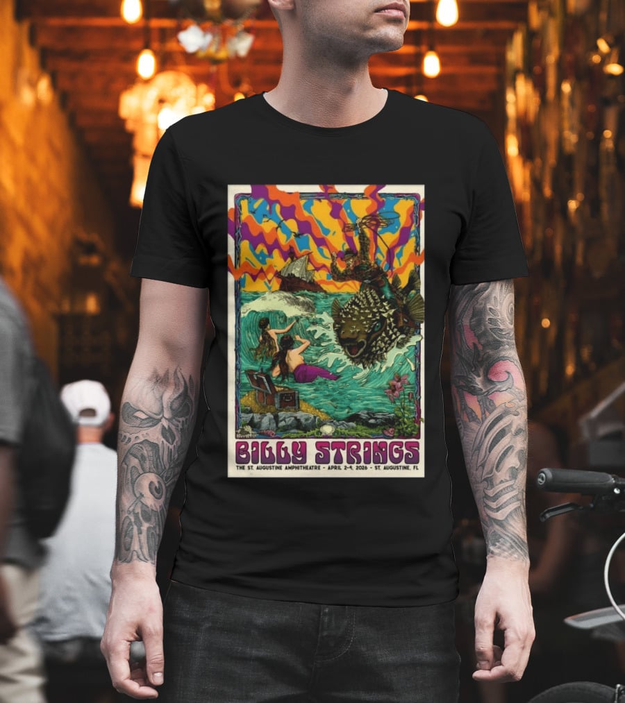 Billy Strings St. Augustine Amphitheatre April 2 4 2026 Psychedelic T-Shirt