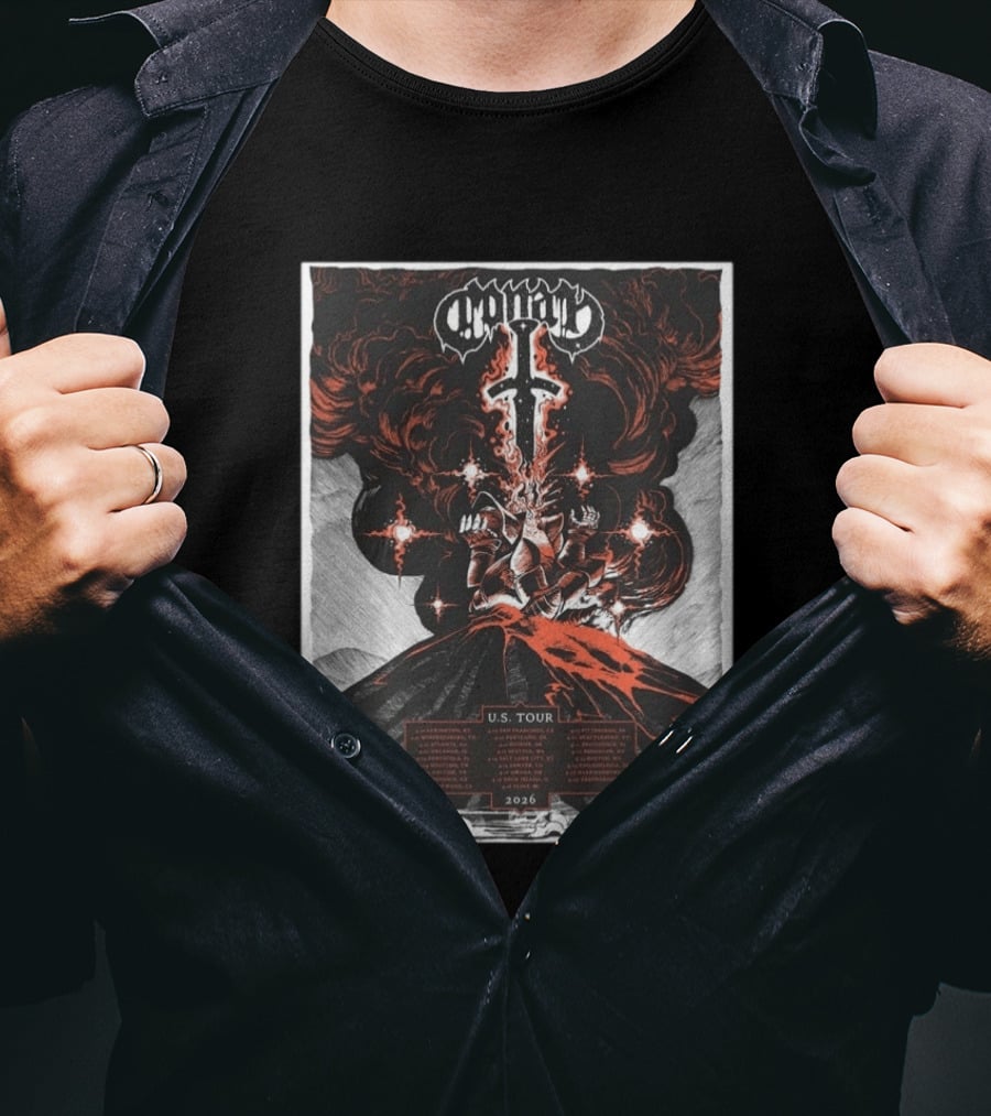 Conan US Tour 2026 Volcanic Knight Imagery City Dates T-Shirt