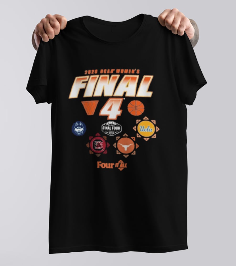 2026 NCAA Women's Final Four UConn UCLA South Carolina Texas T-Shirt