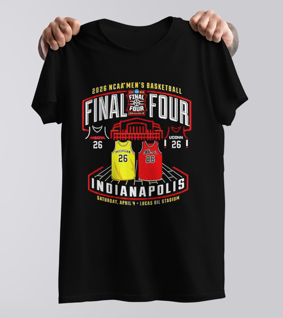 2026 NCAA Men's Basketball Final Four Indianapolis Lucas Oil Stadium Jerseys T-Shirt
