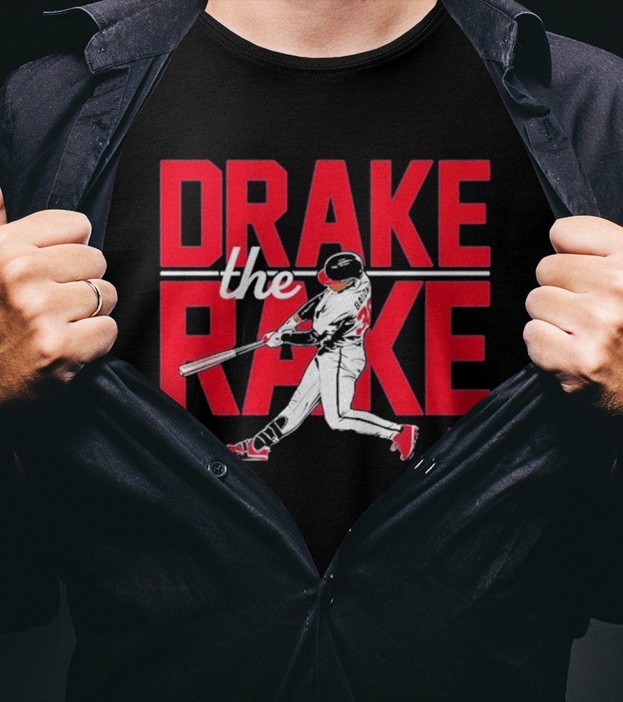 Drake Baldwin The Rake Baseball Player Swinging Bat T-Shirt
