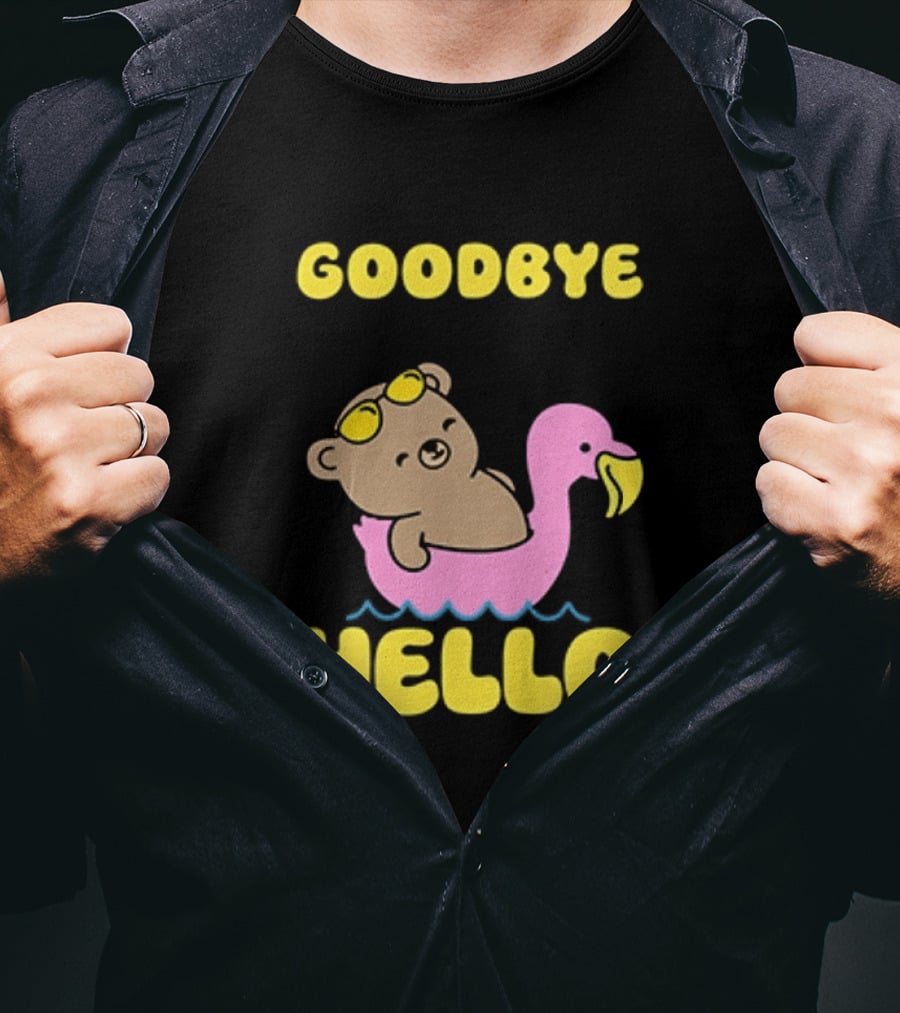Goodbye Seasonal Depression Hello Body Dysmorphia Bear On Flamingo 2026 T-Shirt