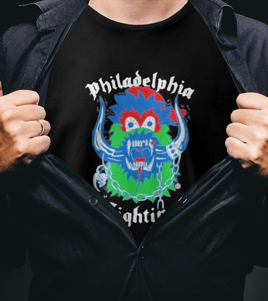 Philadelphia Heavyslime Beast Of Evil Fightins Teeth Chains Monster T-Shirt