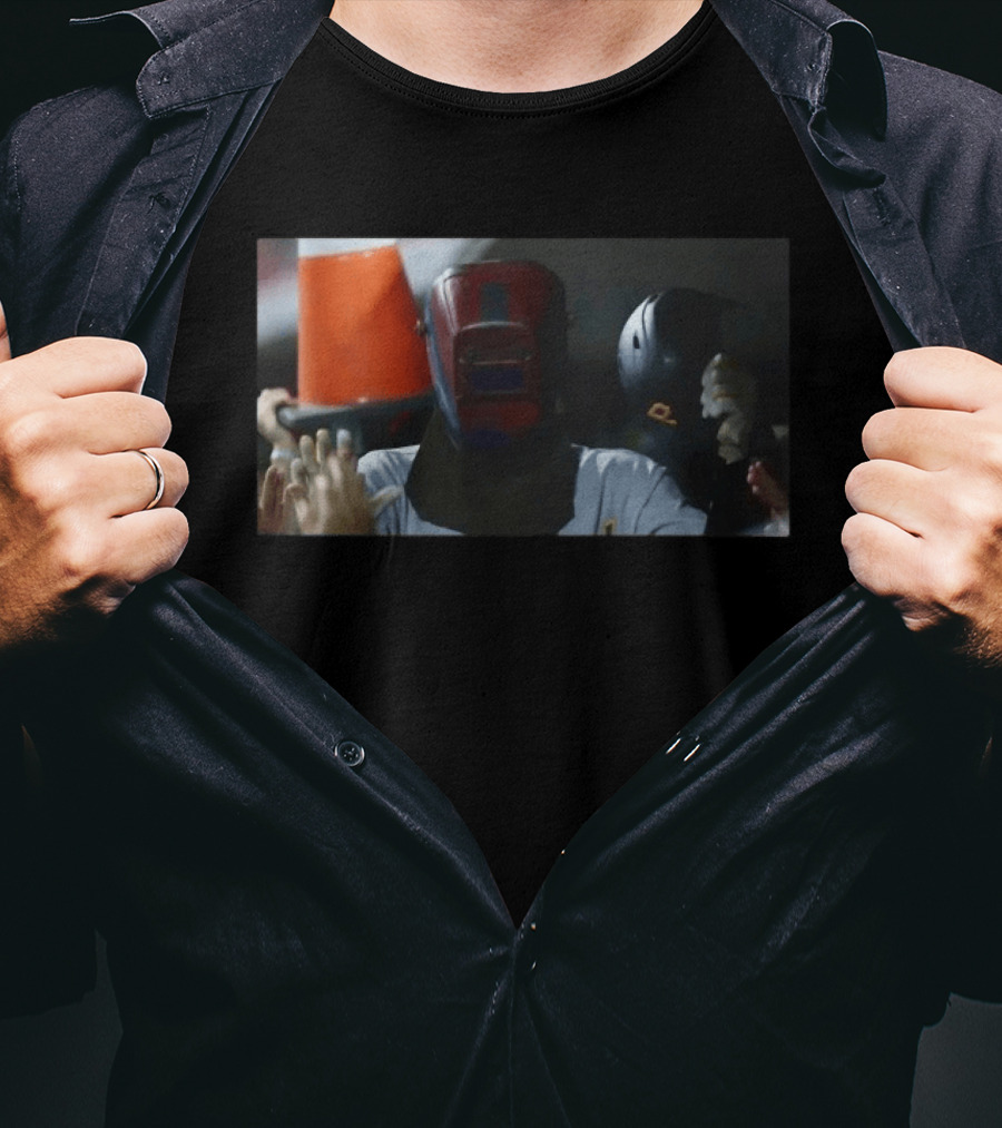 Pittsburgh Pirates Celebrate With Orange Cone And Welding Mask T-Shirt