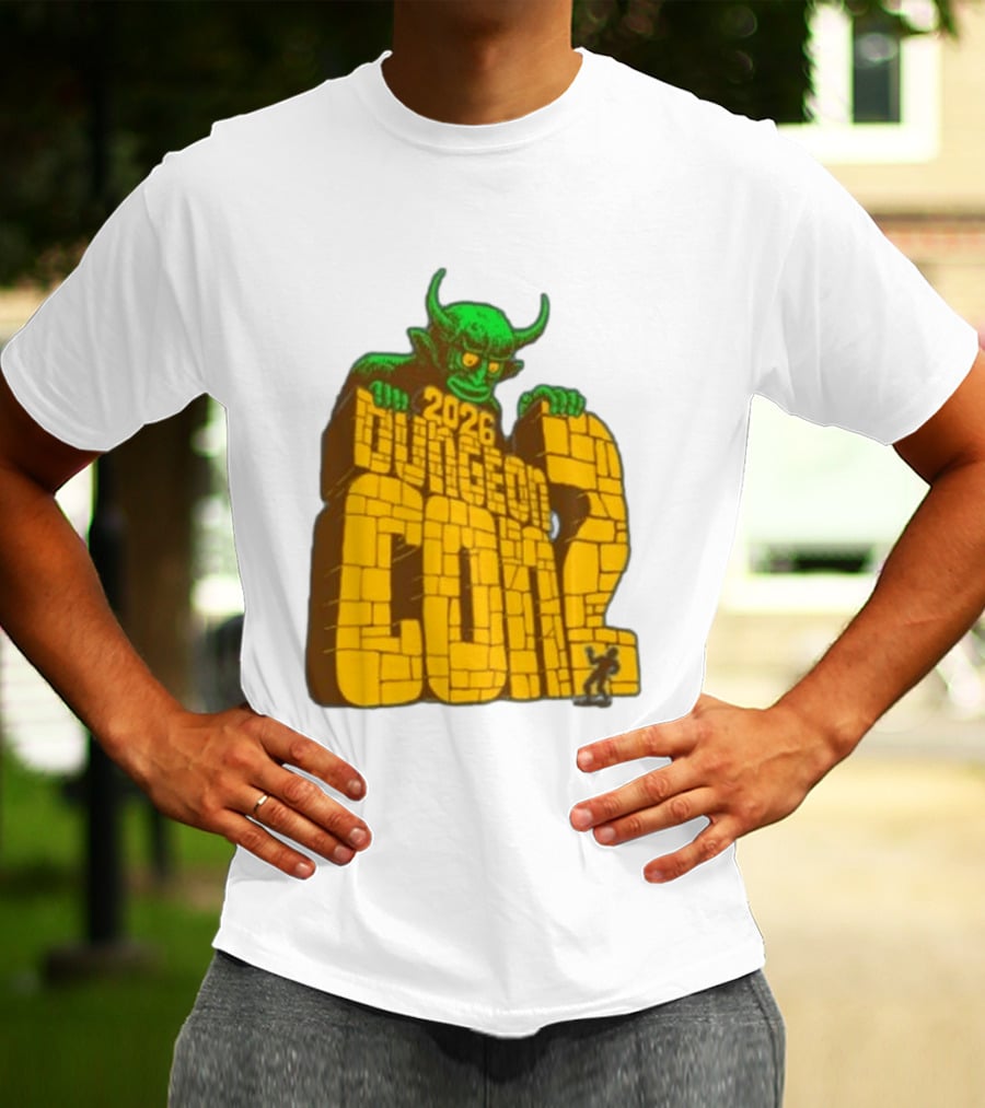 2026 Dungeon Con 2 Goodman Games Logo Green Monster T-Shirt