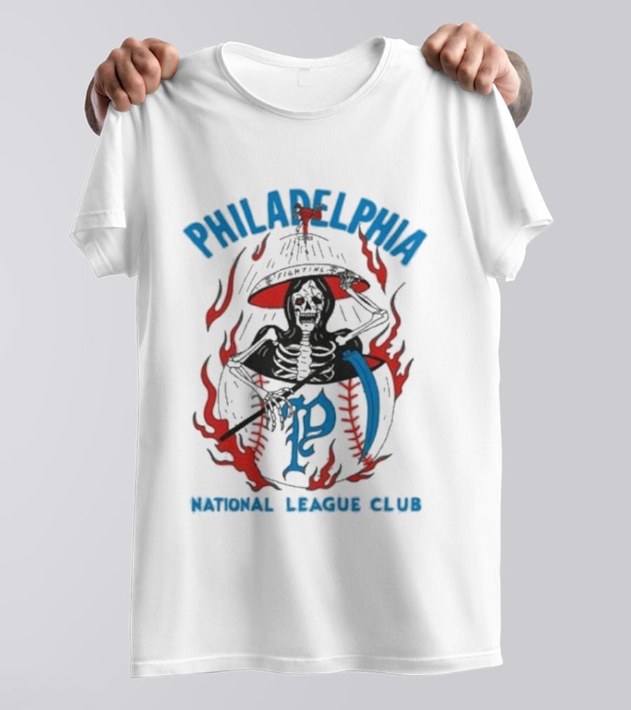Philadelphia Heavyslime Skeleton P National League Club T-Shirt