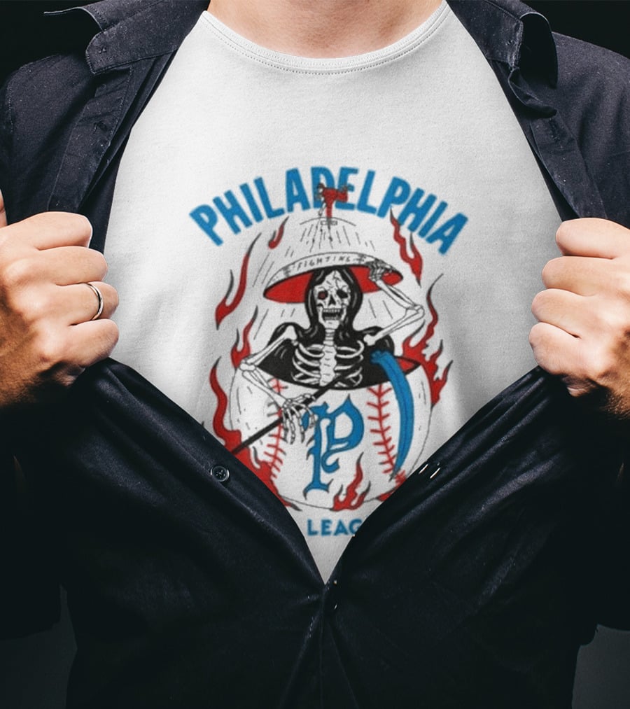 Philadelphia Heavyslime Skeleton P National League Club T-Shirt