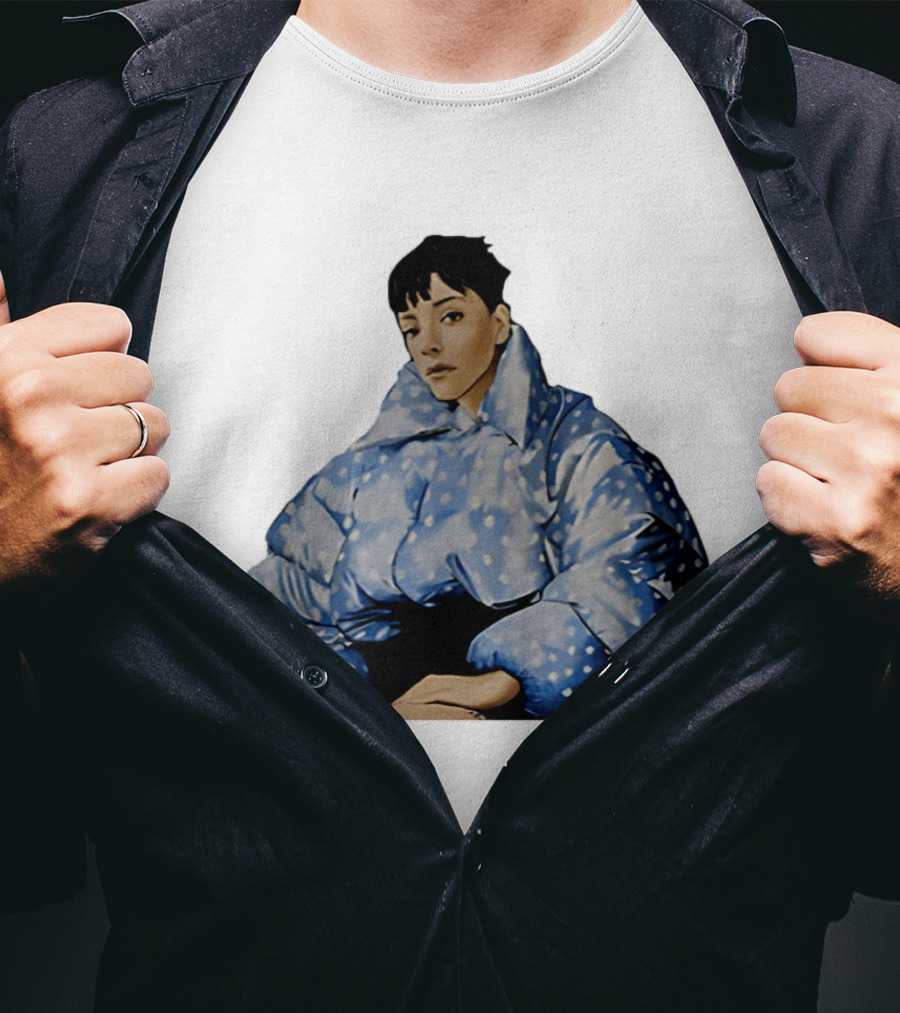 Lily Allen West End Girl Blue Polka Dot Puffer Jacket Style Fashion T-Shirt