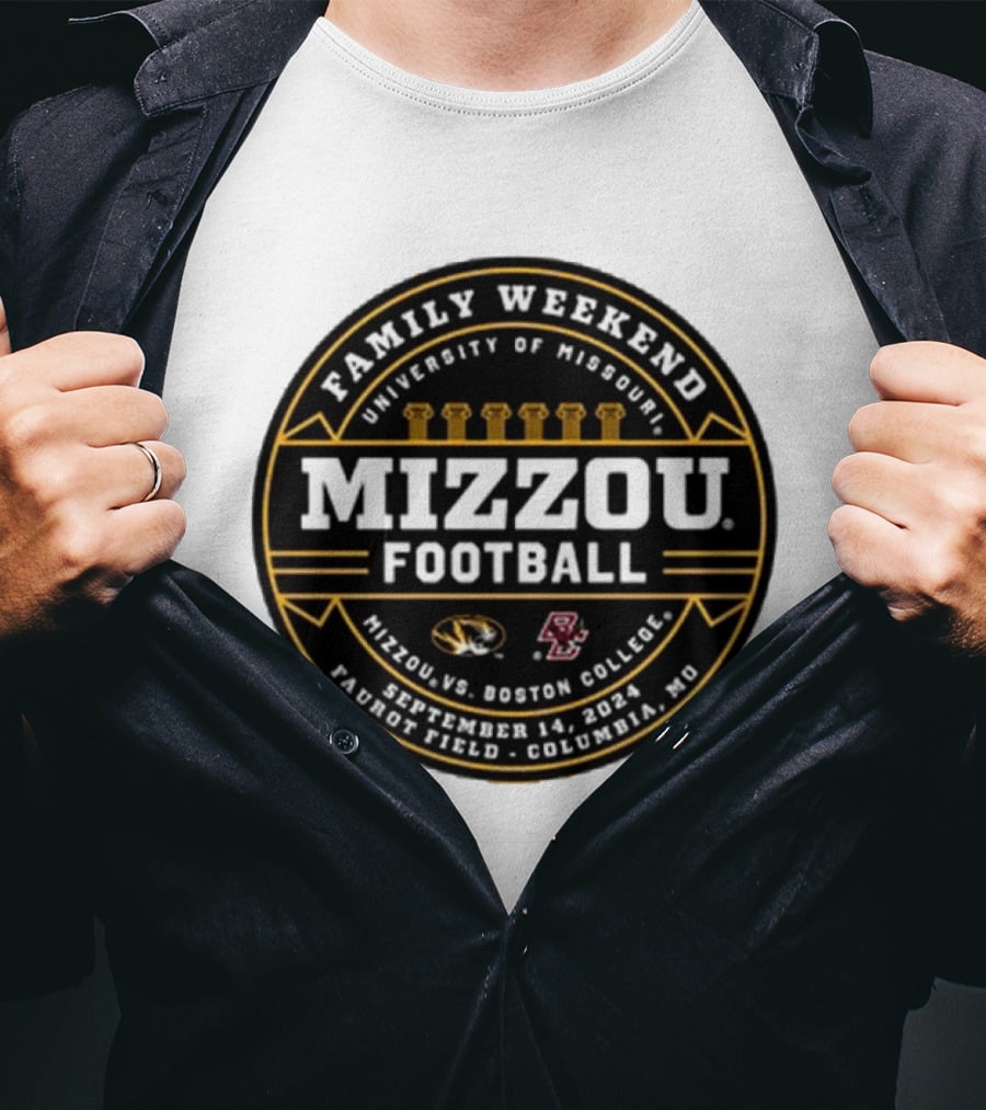 Family Weekend University Of Missouri Mizzou Football Vs Boston College September 14 2024 Faurot Field Columbia MO T-Shirt