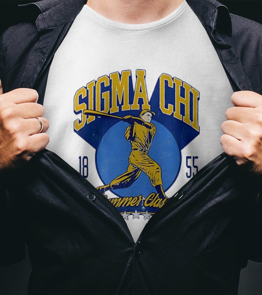 Sigma Chi Baseball Player Summer Classic 1855 T-Shirt